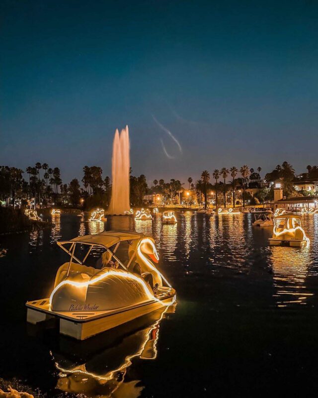 Take A Magical Night Ride On An Illuminated Swan Boat In Echo Park - Secret  Los Angeles