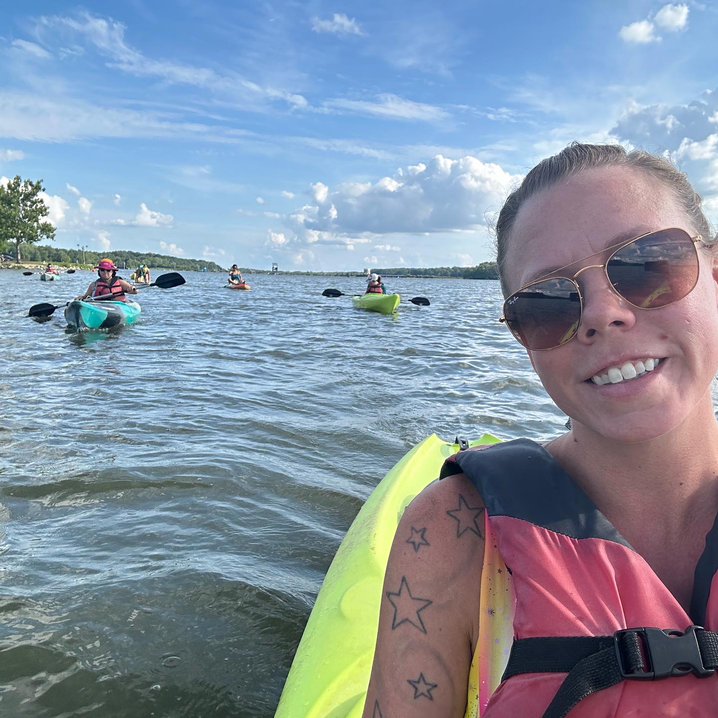 Group Kayaking at Eagle Creek Outfitters Wheel Fun Rentals