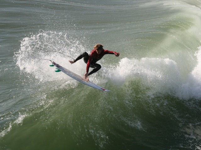 Surfing in Huntington Beach, CA