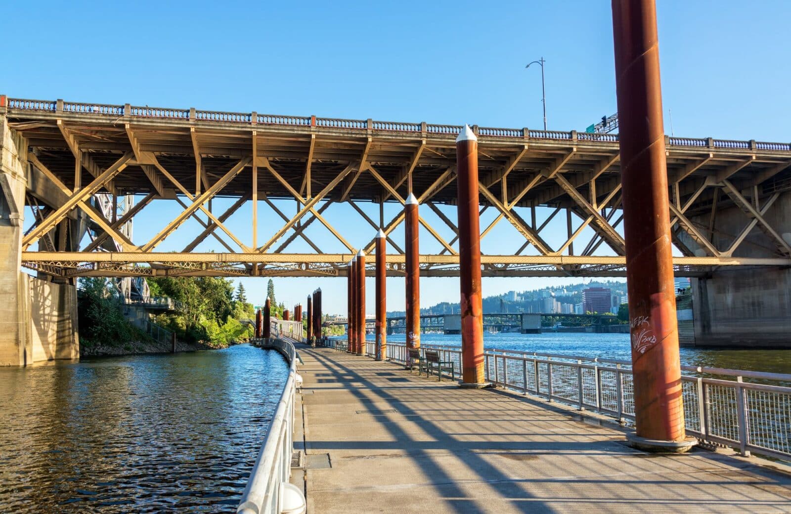 Portland OR floating bike way. Image source Canva.com fully licensed
