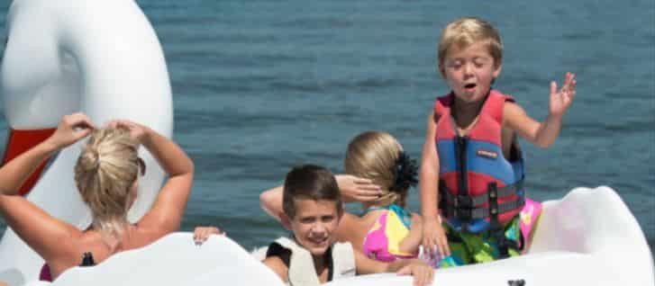 kids birthday party, kids field trip on swan boat rentals