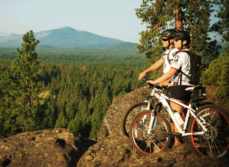 Mountain biking couple